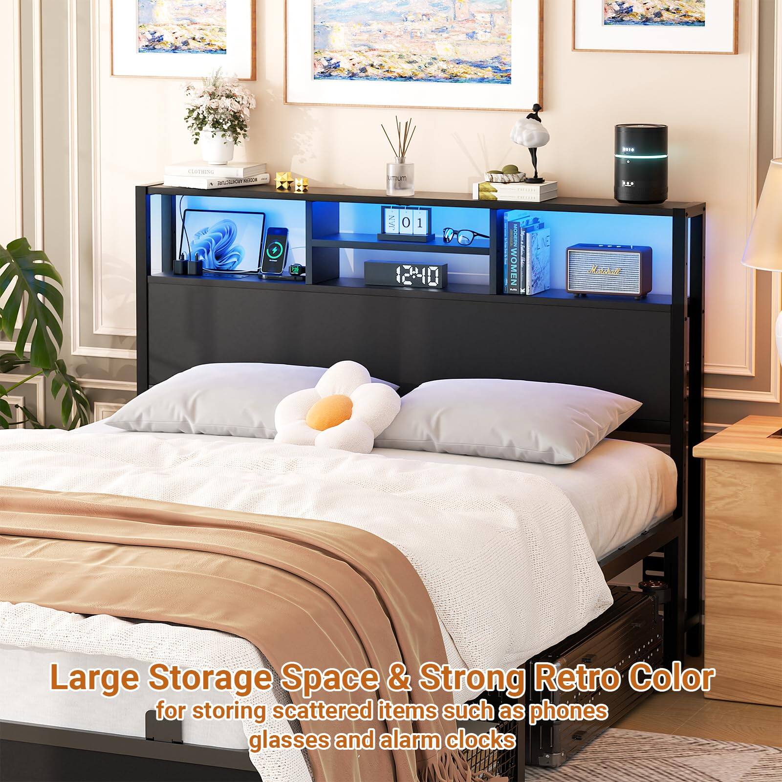 210 LomN A - oum LP yur 7 JMN 0 1 1240 MOOWOMEN MEN : Malker Large Storage Space & Strong Retro Color for storing scattered items such as phones, glasses, and alarm clocks