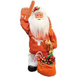 Santa's Workshop - Texas Longhorns 12" Animated Musical Santa - Orange