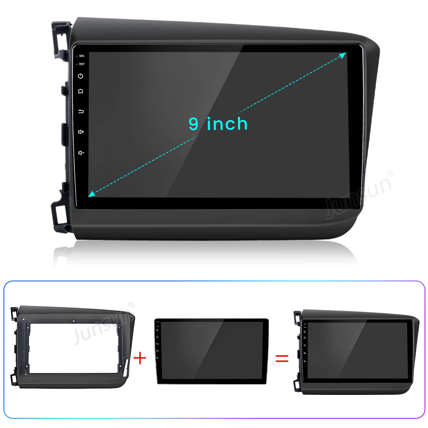 Junsun 8 Core 4+64GB Android 15 carplay 9 Inch Car Stereo Radio
