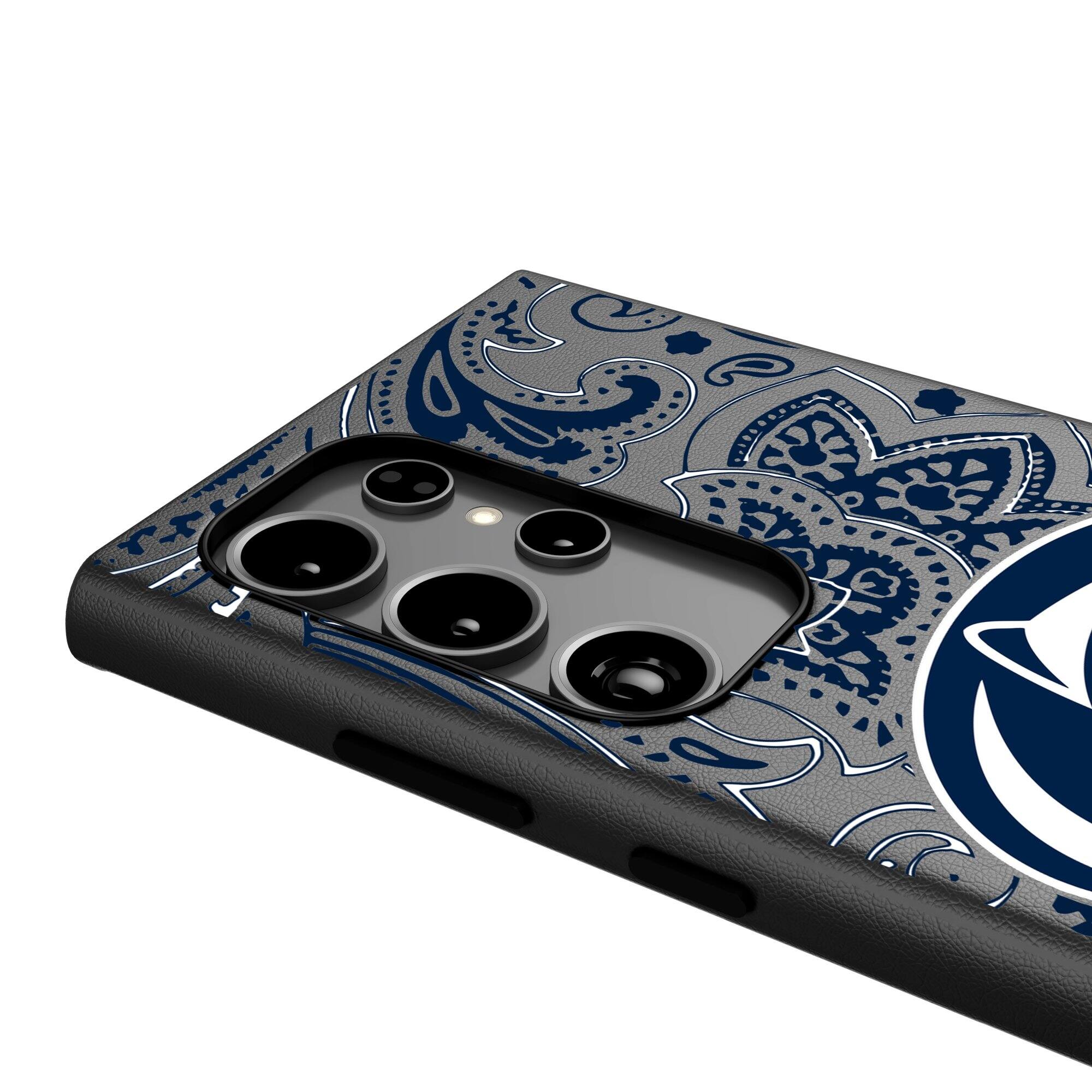 Alt View 3. Keyscaper - Penn State Nittany Lions Paisley Galaxy Magnetic Bump Case - S24 - Black.