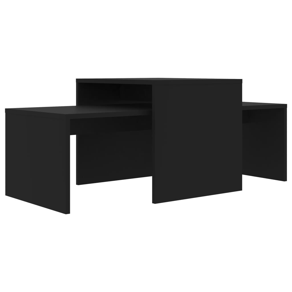 Alt View 1. Boyel Living - 18.9 x 39.4 x 15.7 in Table Black Engineered Wood Medium Stackable Coffee Table - Black.