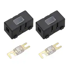 Unique Bargains - 2pcs 200A 125V ANL Fuse Holder Kit, 80A Fuse Inline Block Box for Automotive Marine Audio Video System - Clear