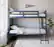 Left. Storkcraft - Caribou Solid Hardwood Twin Bunk Bed - Navy.