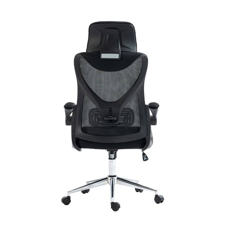Alt View 1. HTUTWOO - Ergonomic Office Chair - Headrest & Lumbar Support, Adjustable Height, Breathable Mesh Back, Flip-Up Armrests,Steel Base - Black.