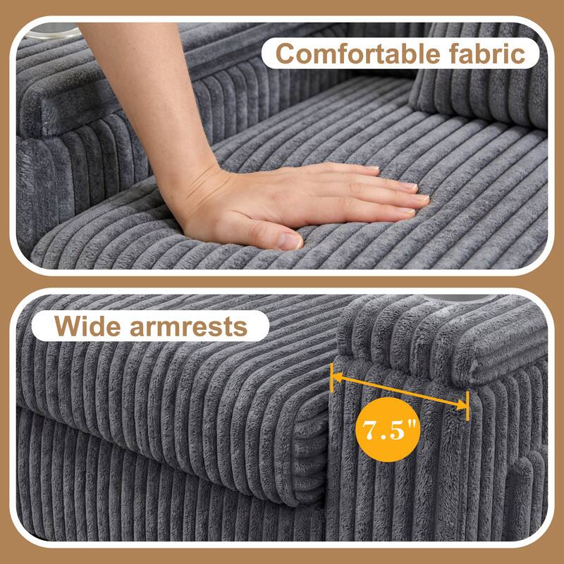 Comfortable fabric  
Wide armrests  
7.5"