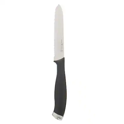 Front. Henckels - Henckels Silvercap 5-inch Serrated Utility Knife - Stainless Steel.