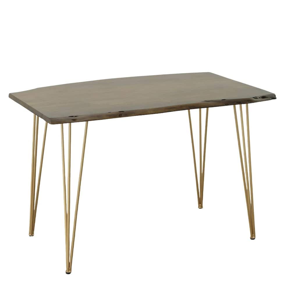 Carolina Chair & Table - Seti Live Edge Dining Table - Elm Top - Gold Base - Blue