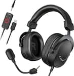 FIFINE - Gaming USB Headset with 7.1 Surround Sound for PS5/Xbox/Switch, AmpliGame H9 - Black