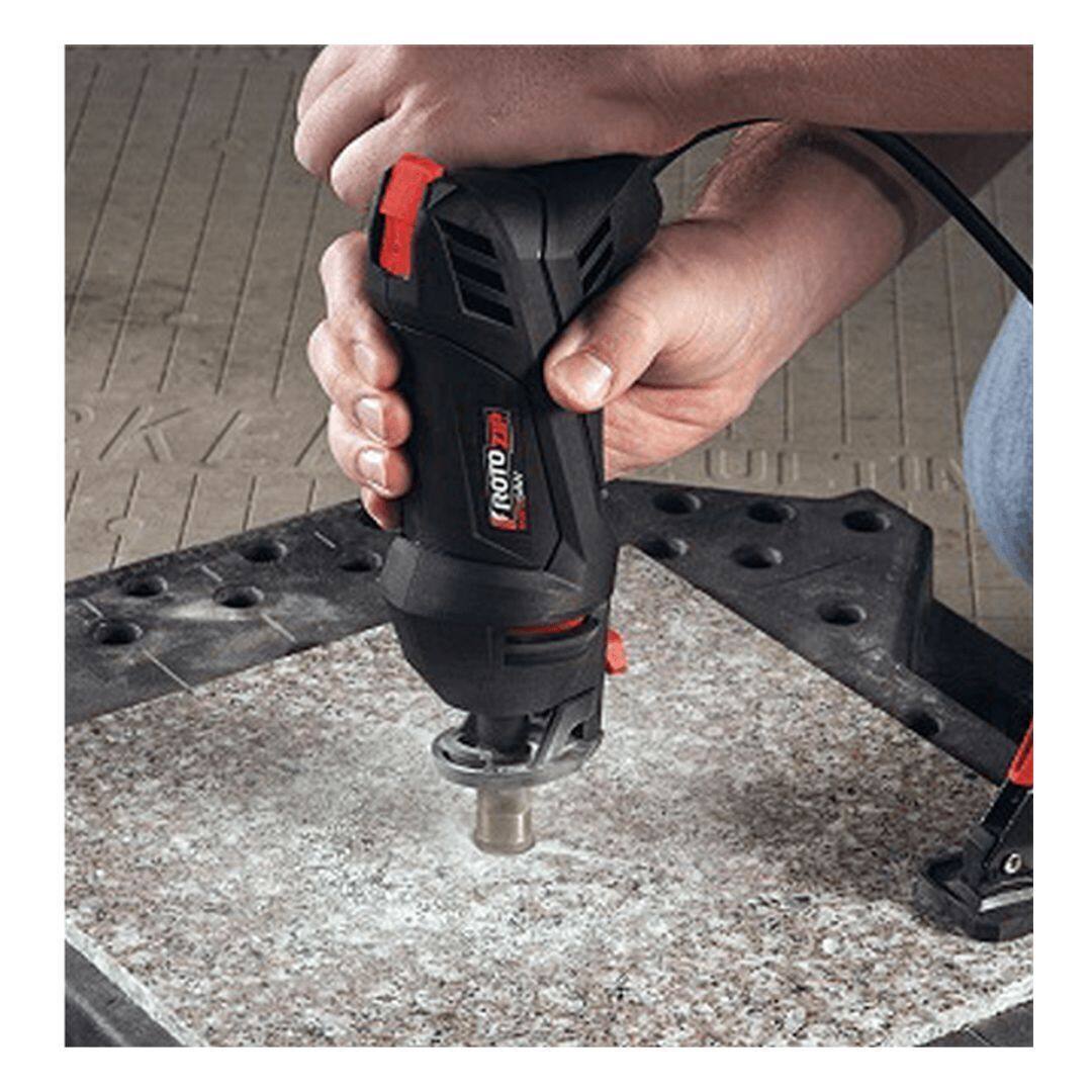 Angle. Rotozip - RotoZip RotoSaw 120V 5.5Amp High Speed Spiral System w/Accessories.