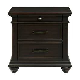 Picket House Furnishings - Brooks 3-Drawer Nightstand with USB Ports - Black