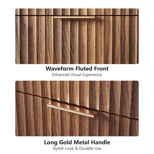 Waveform Fluted Front  
Enhanced Visual Experience  

Long Gold Metal Handle  
Stylish Look & Durable Use