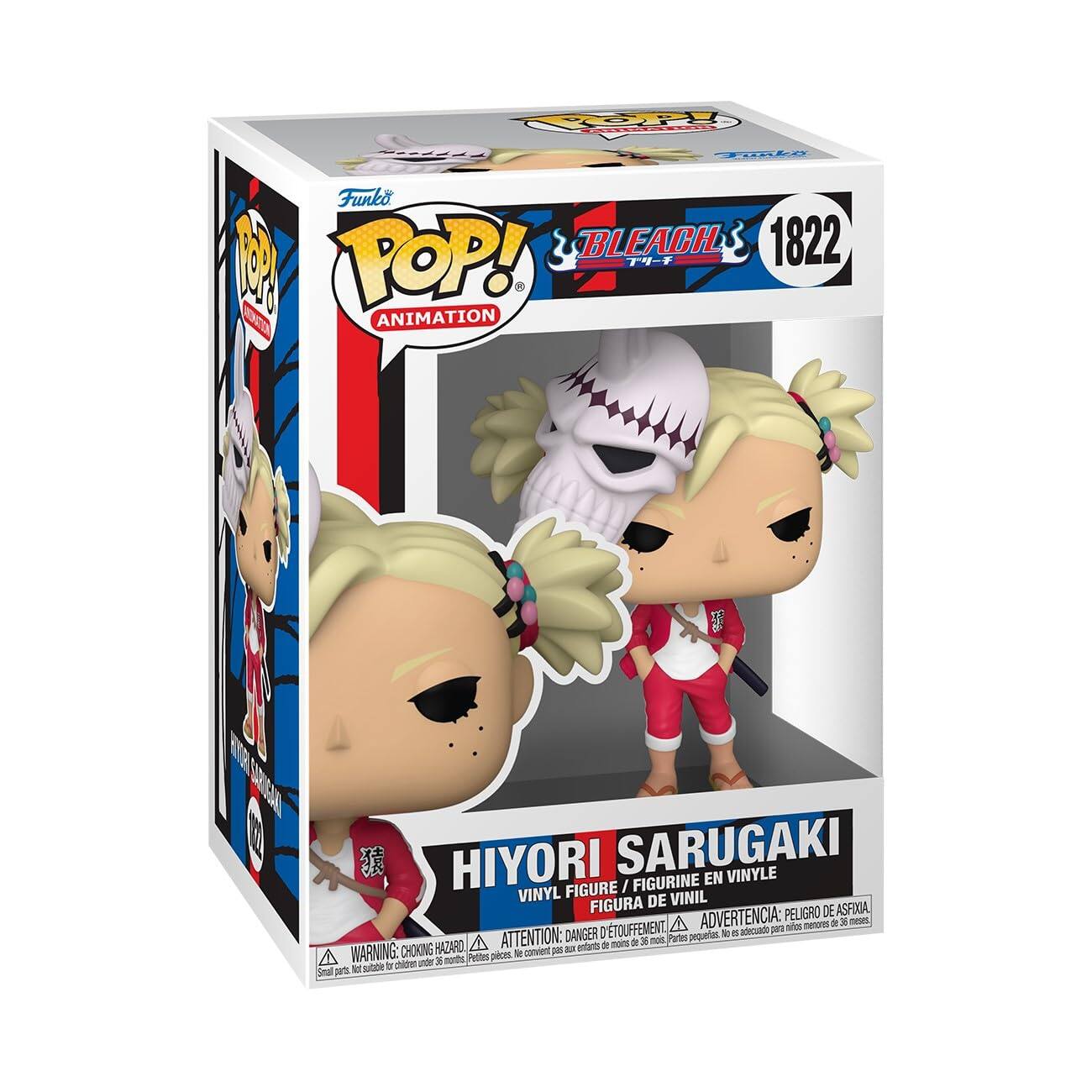 Funko POP! BLEACH 1822 ANIMATION HIYORI SARUGAKI VINYLE FIGURINE EN VINYLE FIGURE / VINYL FIGURA PELIGRO DE ASFIJA, ATTENCION: DANGER de x nos Partes pequertuos WARNING: CHOKING - cvelt pB - A
