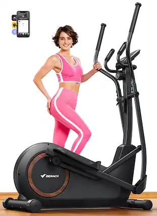 Front. MERACH - MERACH E33 Elliptical Trainer Exercise Machine for Home Self-Powered with Magnetic Drive - Black.