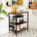 Alt View 1. Costway - Costway 3-Tier Kitchen Baker's Rack Microwave Oven Storage Cart w/ Hooks - Rustic Brown.