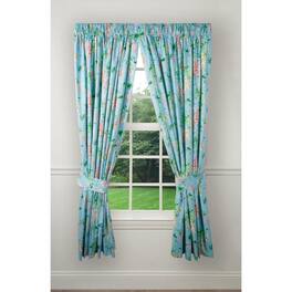 Ellis Curtain - Wisteria Lined Light Blocking Window Curtain Tailored Panel - 50x63" - Turquoise