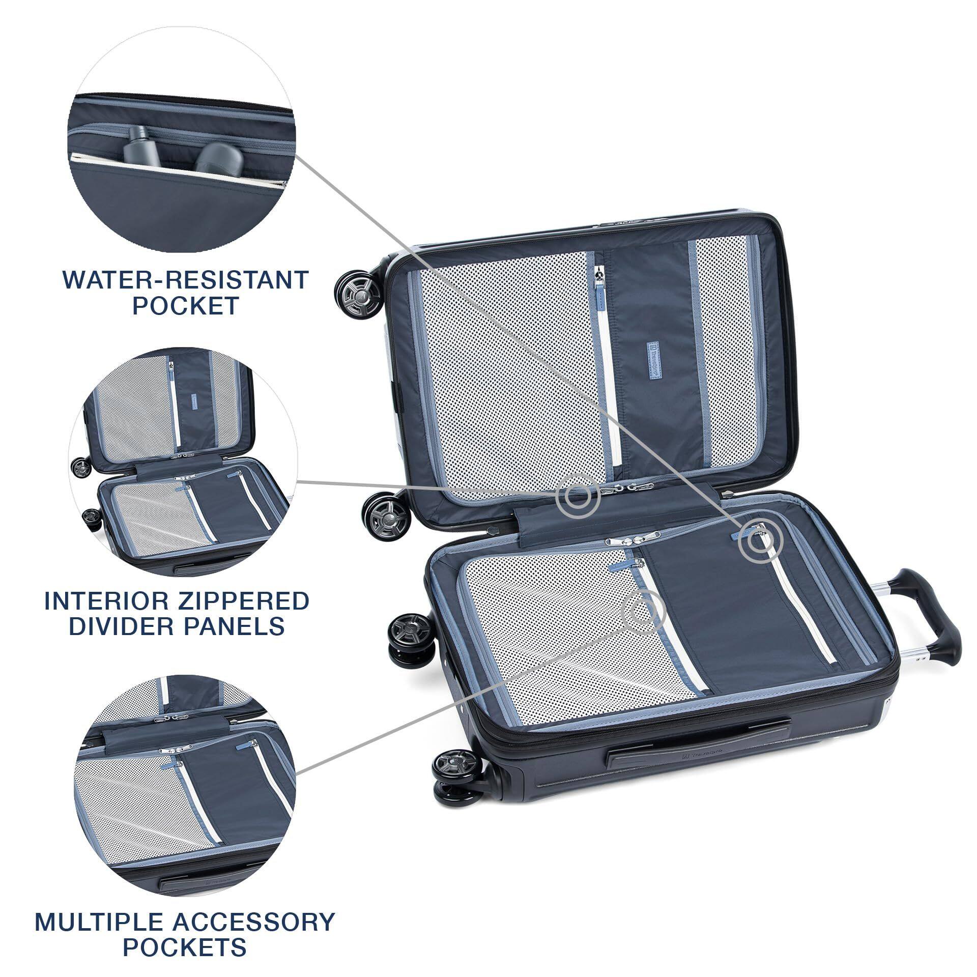 WATER-RESISTANT POCKET  
INTERIOR ZIPPERED DIVIDER PANELS  
MULTIPLE ACCESSORY POCKETS