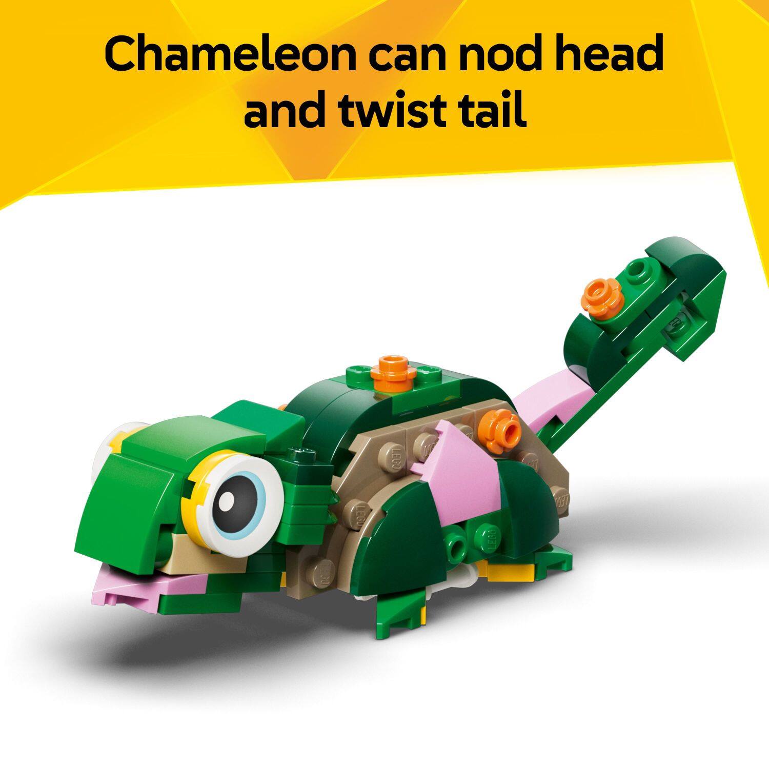 Chameleon can nod head and twist tail