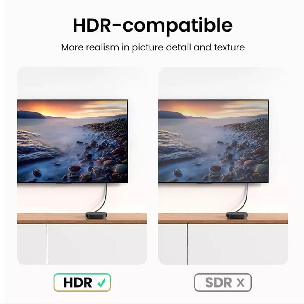 HDR-compatible  
More realism in picture detail and texture  

HDR ✓  
SDR X