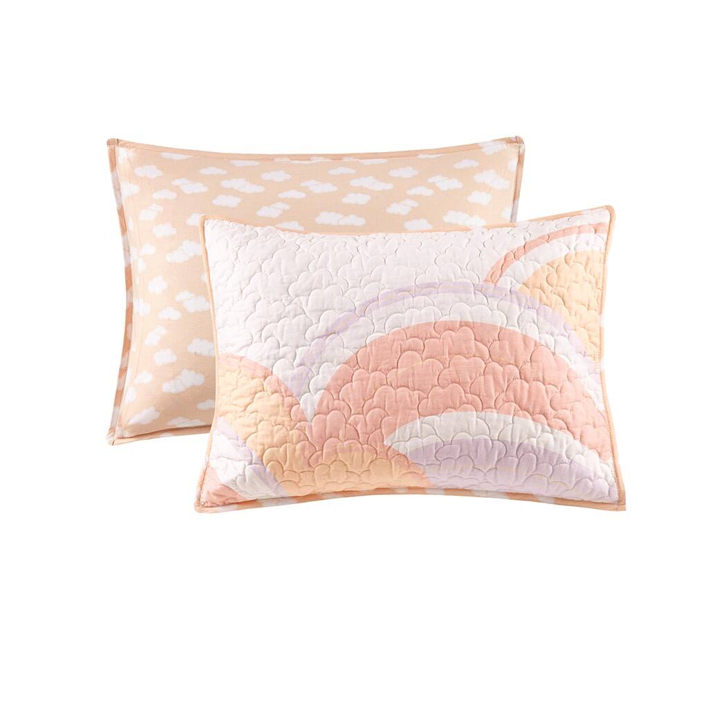 Alt View 3. Gracie Mills - Gracie Mills Singleton Sunny Days Reversible Cotton Quilt Set with Throw Pillow - Yellow/Coral.
