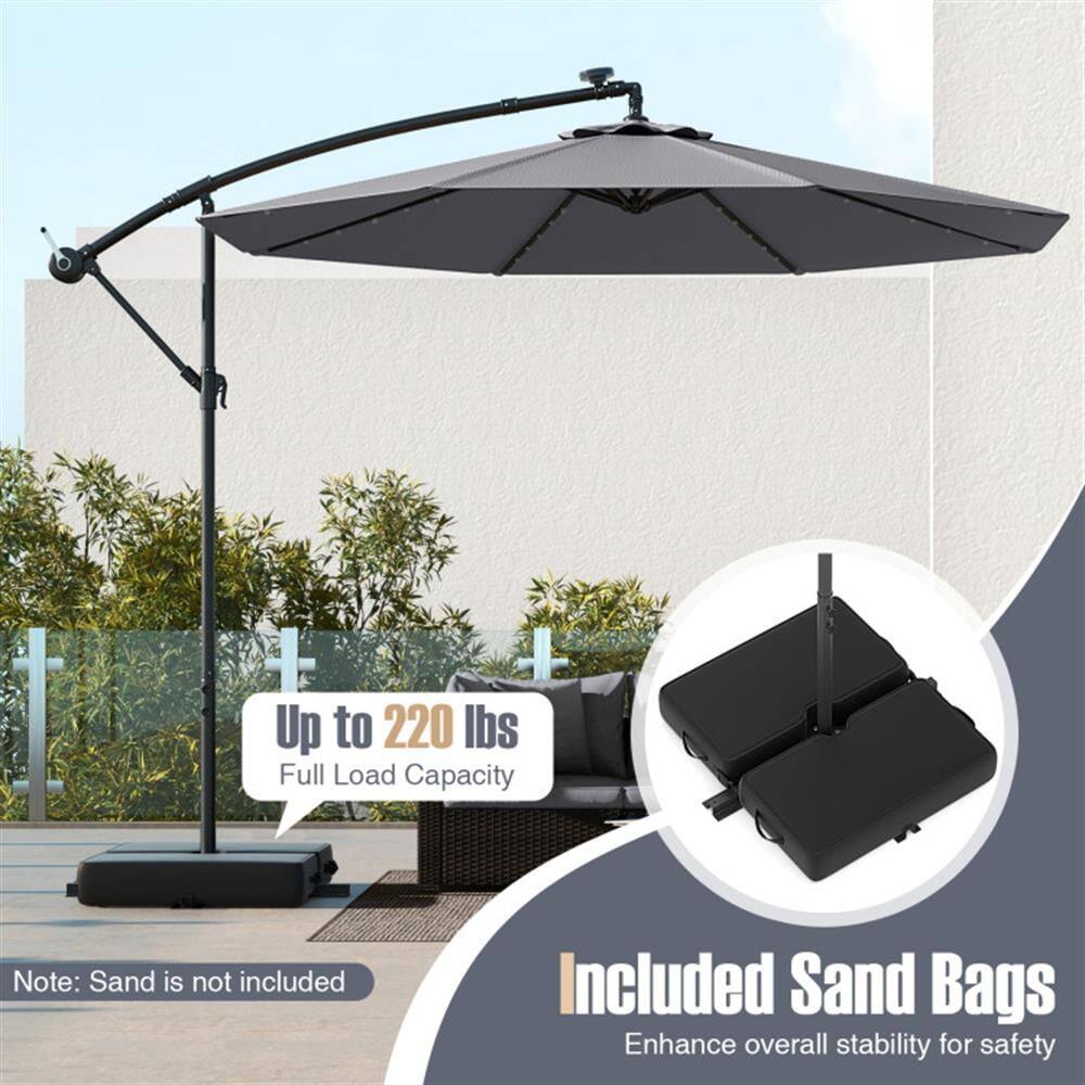 Up to 220 lbs Full Load Capacity  
Note: Sand is not included  
Included Sand Bags  
Enhance overall stability for safety