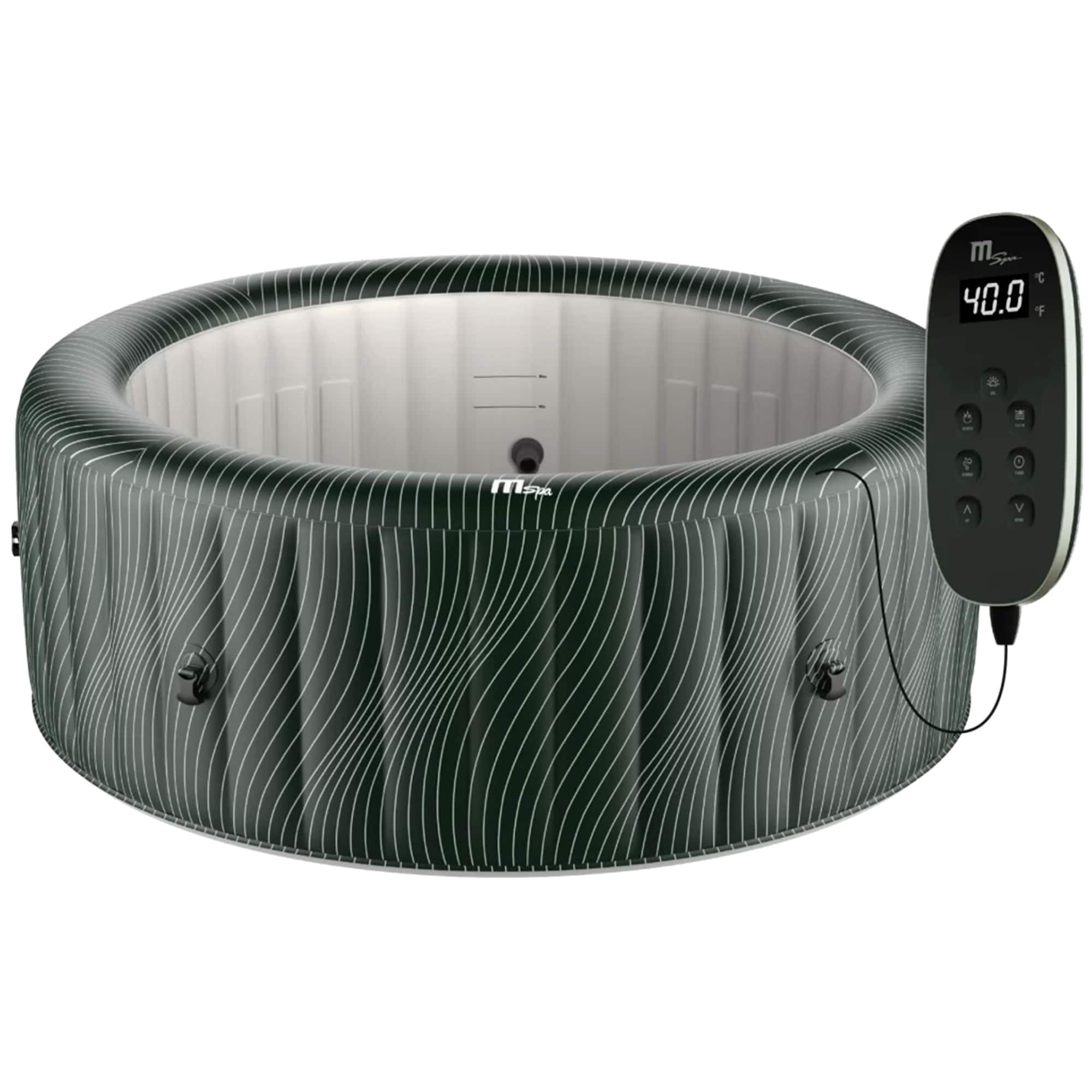 MSpa - Round Inflatable Bubble Spa, 4 to 6 Person Hot Tub with LED Lights, Meteor - Black, Green price history on PriceWatchPro