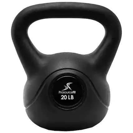 Front. ProsourceFit - ProsourceFit Vinyl Kettlebell, 20 lbs - Black.