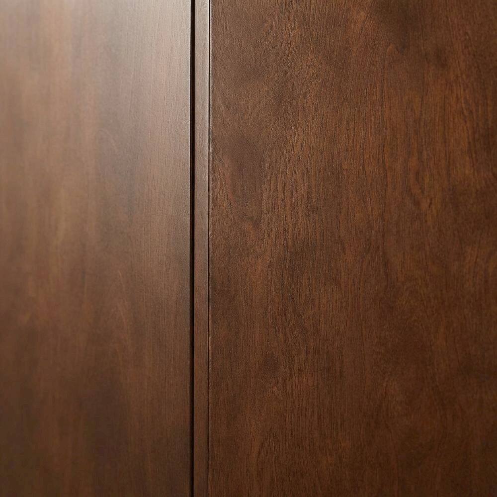 Alt View 4. FurniFact - Mahogany Record Player Stand with Anti-Tip Mechanism and Elevated Clearance - Brown.