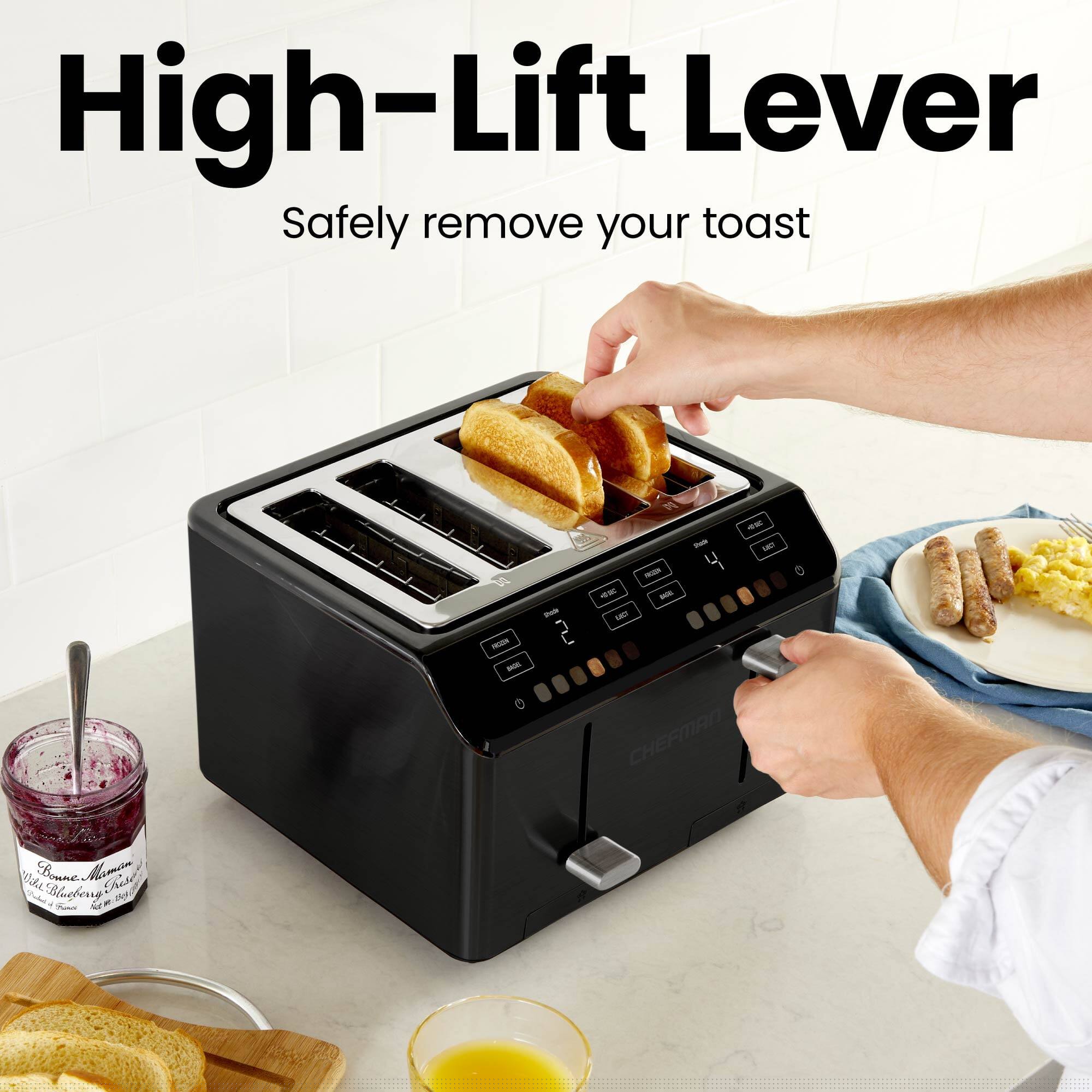 High-Lift Lever
Safely remove your toast