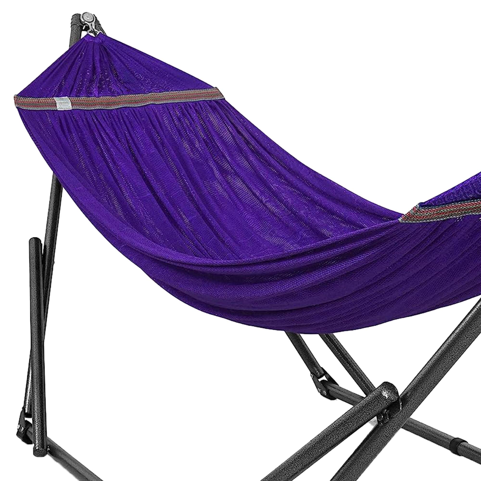 Alt View 4. Tranquillo - Tranquillo Universal 106.5" Double Hammock with Adjustable Stand and Bag, Purple - Purple.