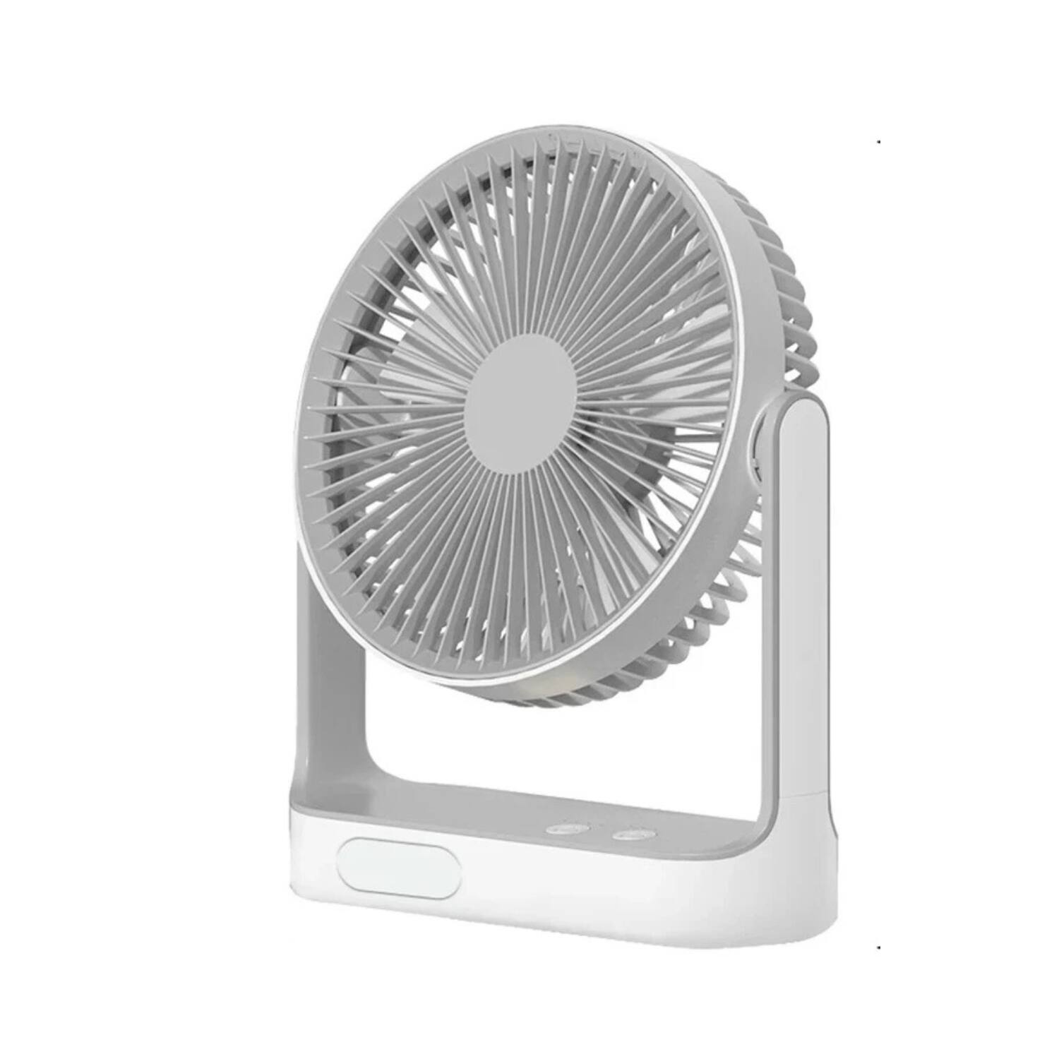 Front. Stock Preferred - Portable 6-Inch Solar Camping Fan with LED Light.