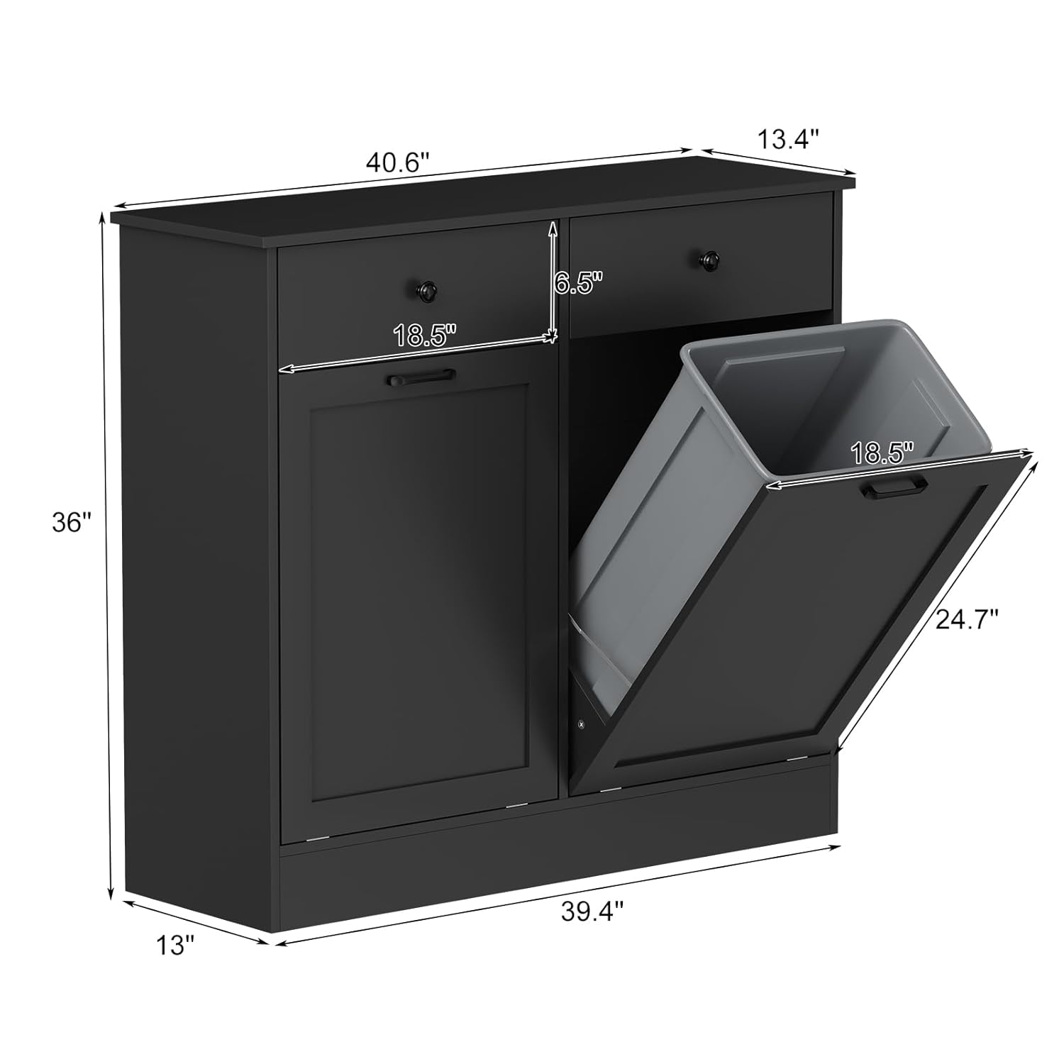 40.6" 13.4" 18.5" 6.5" 18.5" 36" 24.7" 13" 39.4"