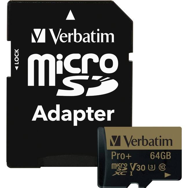 Verbatim Micro SD Adapter

Verbatim Pro+ 64GB Micro SD V30 U3 XC I