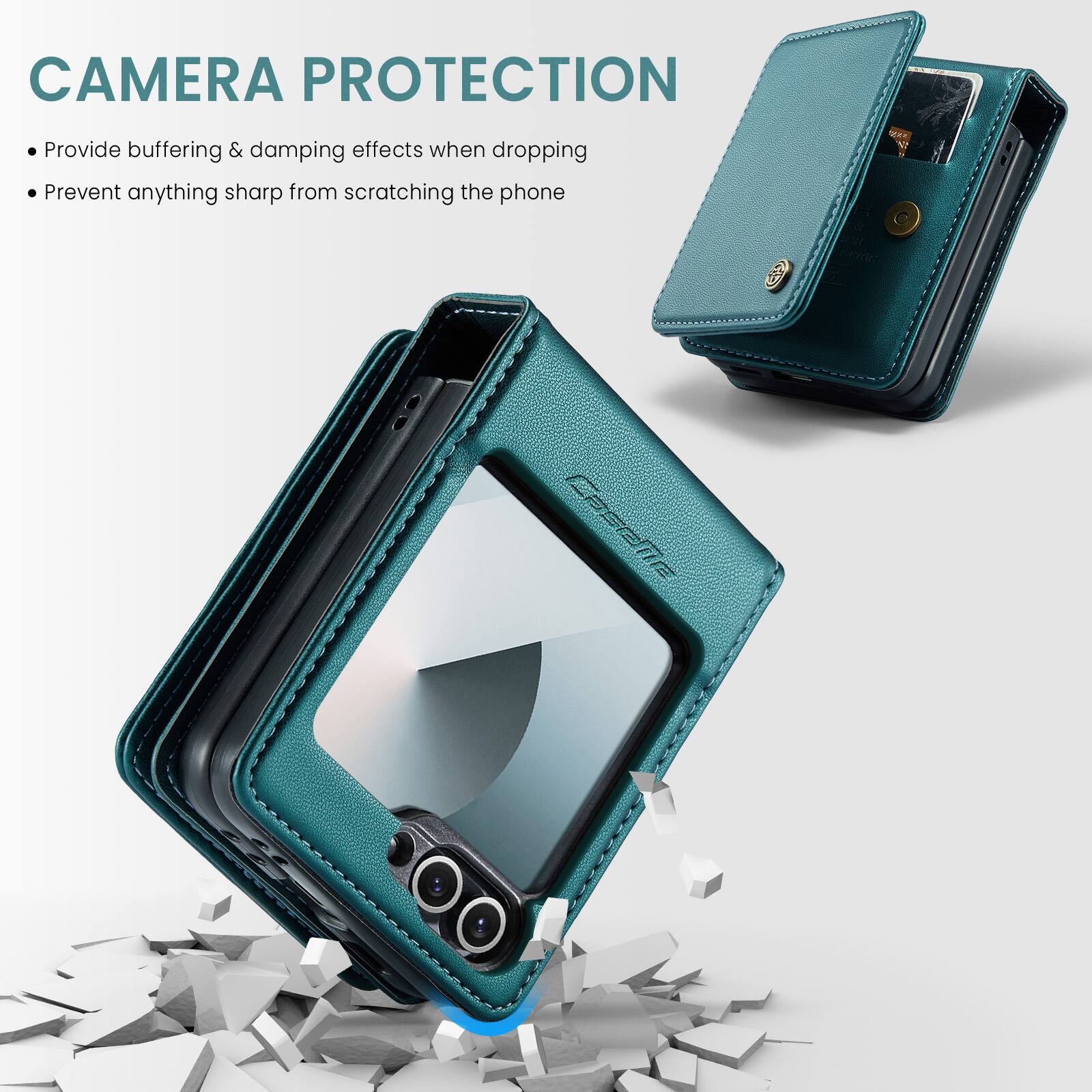 CAMERA PROTECTION

- Provide buffering & damping effects when dropping
- Prevent anything sharp from scratching the phone