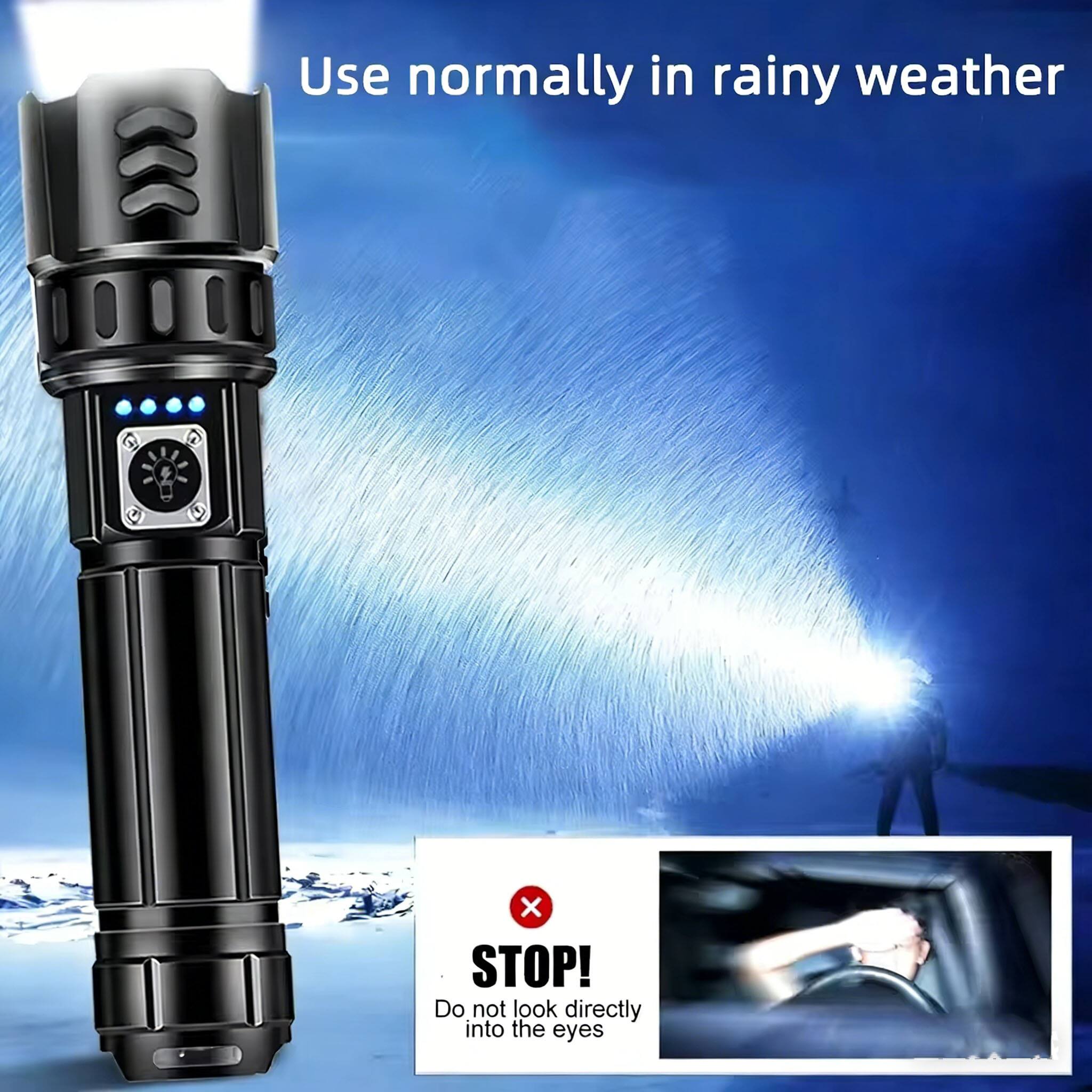 Use normally in rainy weather

STOP!
Do not look directly into the eyes