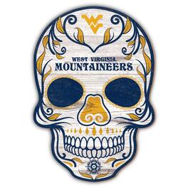 Fan Creations - West Virginia Mountaineers 12'' Sugar Skull Sign - Multicolor