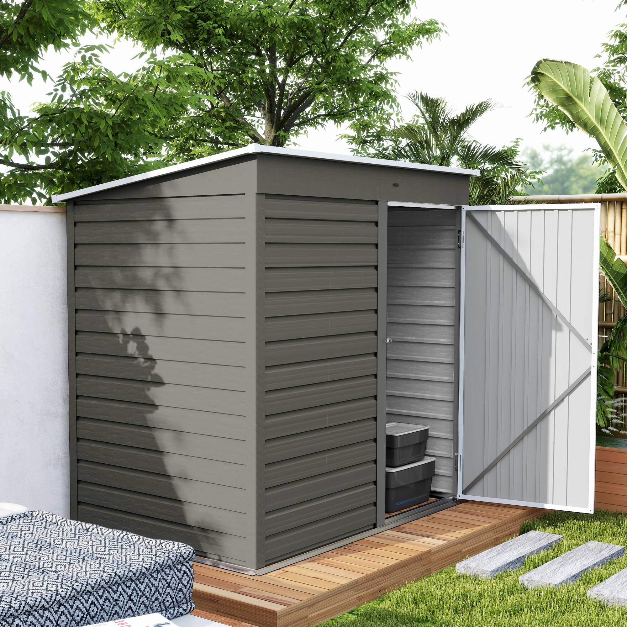 Outsunny x 4' Outdoor Garden Shed, Metal Storage Shed with