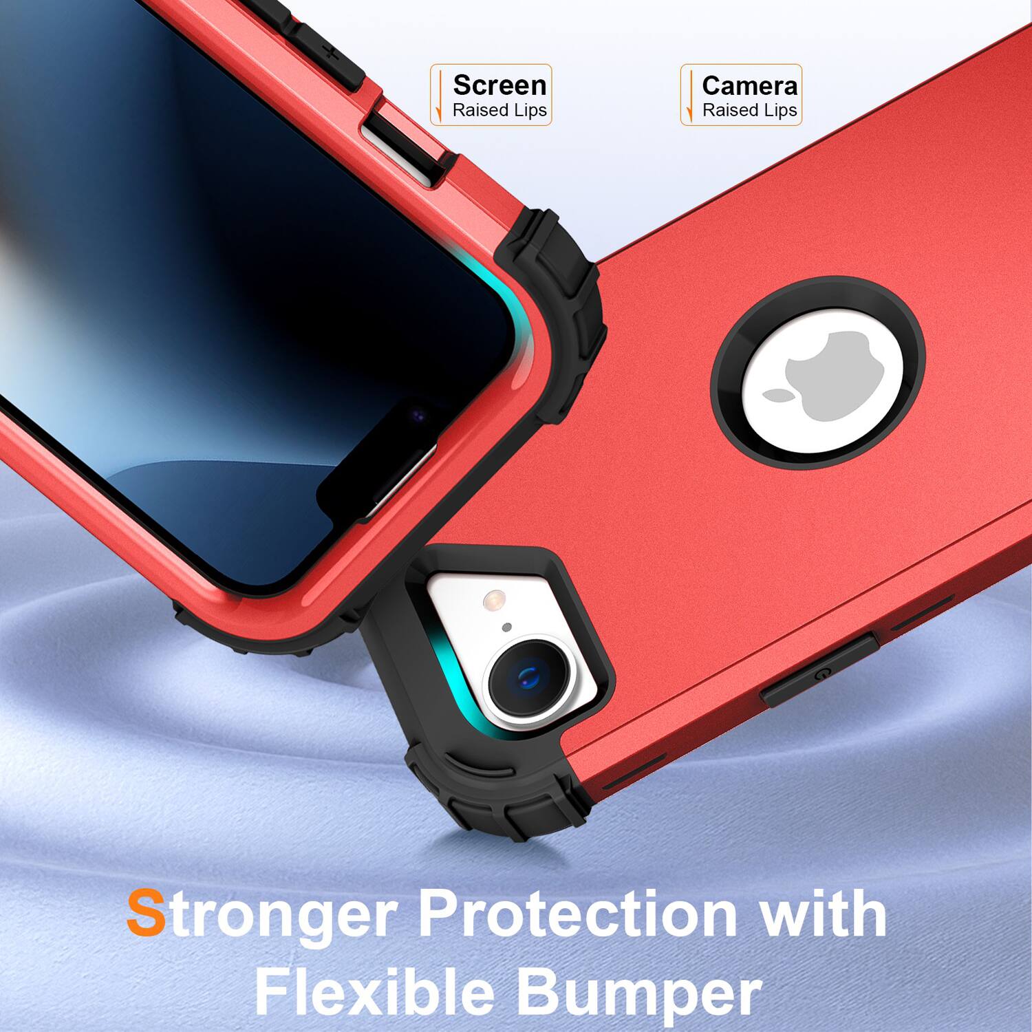 Screen Raised Lips  
Camera Raised Lips  
Stronger Protection with Flexible Bumper