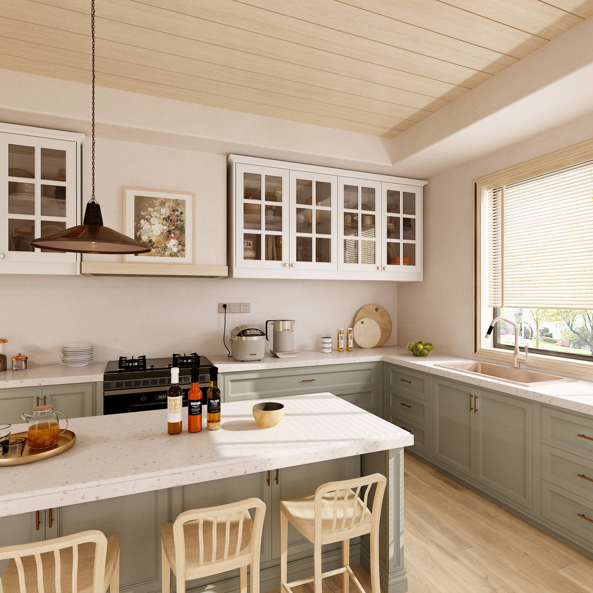 Alt View 1. Famapy - Famapy Wall - Mounted Credenzas Cabinet: Grid - Glass Doors Multi - Room Use - White.