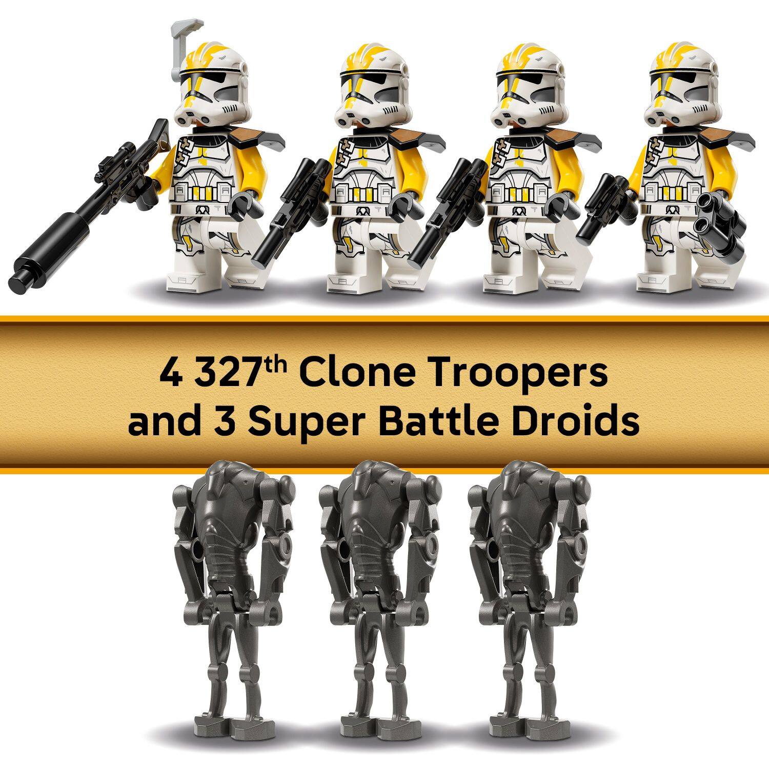 4 327th Clone Troopers and 3 Super Battle Droids