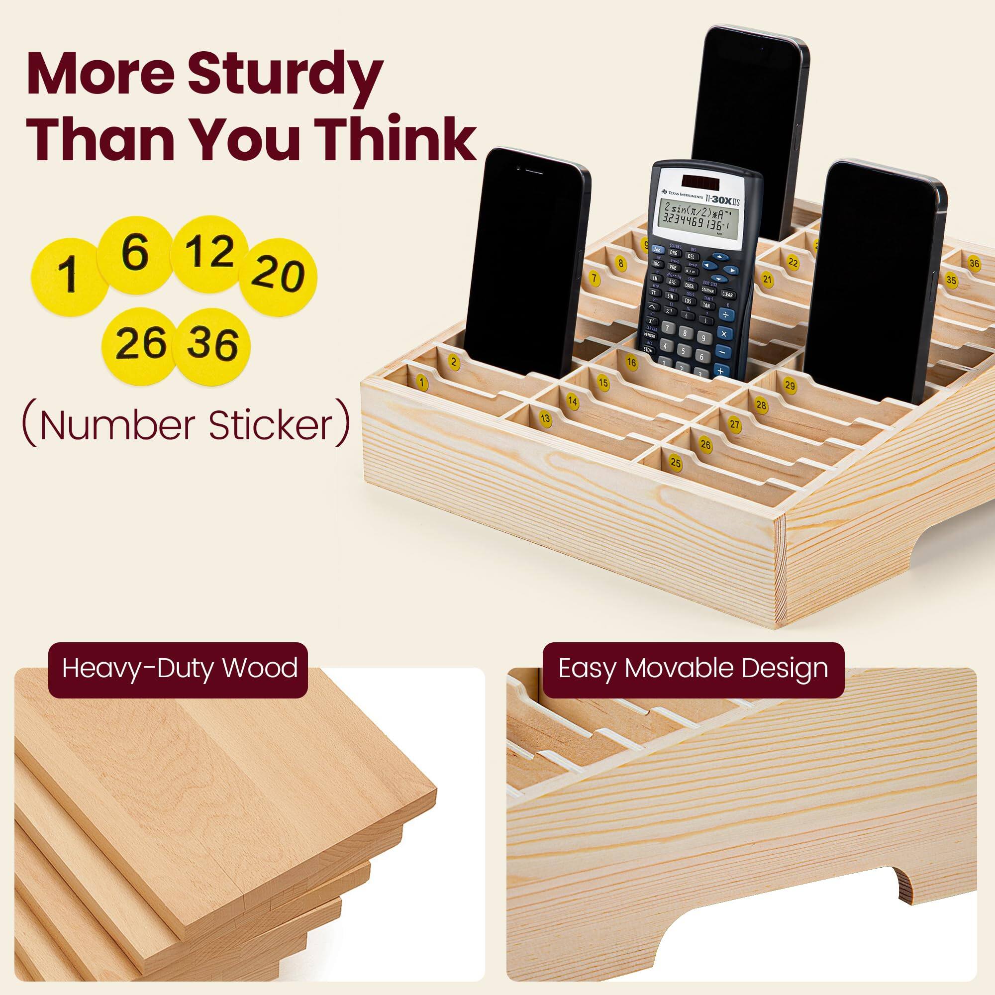 More Sturdy Than You Think

(Number Sticker)

1 6 12 20 26 36

Heavy-Duty Wood

Easy Movable Design