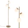 Front. Costway - Costway 3 Globe Floor Lamp Modern Freestanding Lamp Living Room w/Foot Switch - Golden.