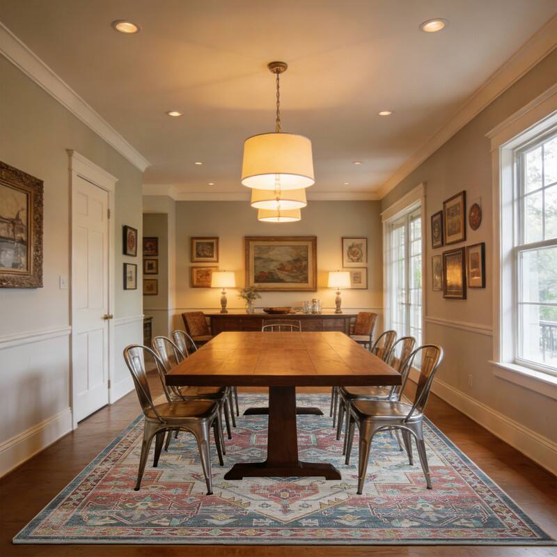 Back. RYHNUYNE - 8x10 Area Rugs Living Room Rug Washable Vintage Boho Rug No Slip Stain Resistant Soft Carpet Indoor Floor Floral Carpets - Painting.