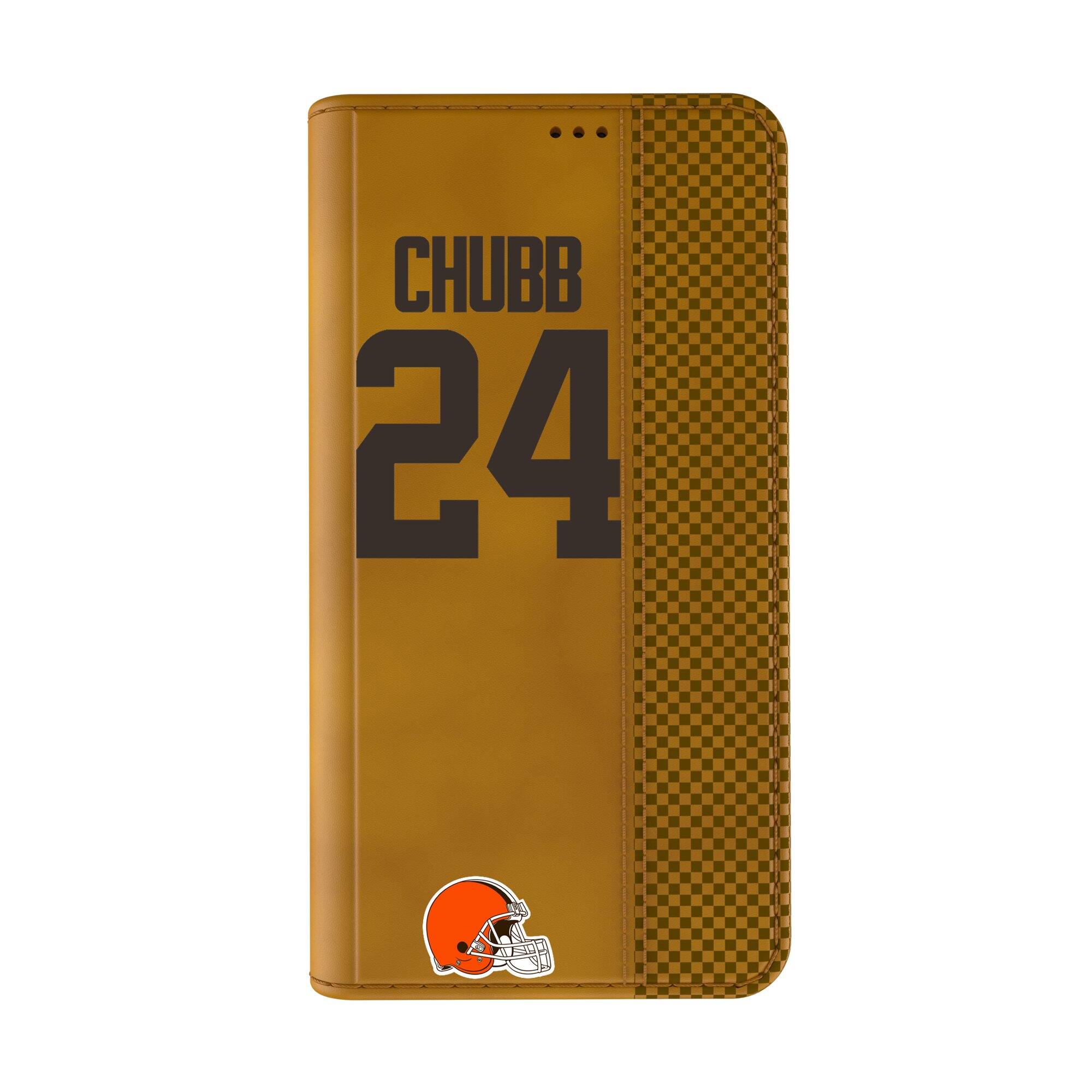Alt View 1. Keyscaper - Nick Chubb Brown Cleveland Browns Folio iPhone Case - 13 Pro - Brown.