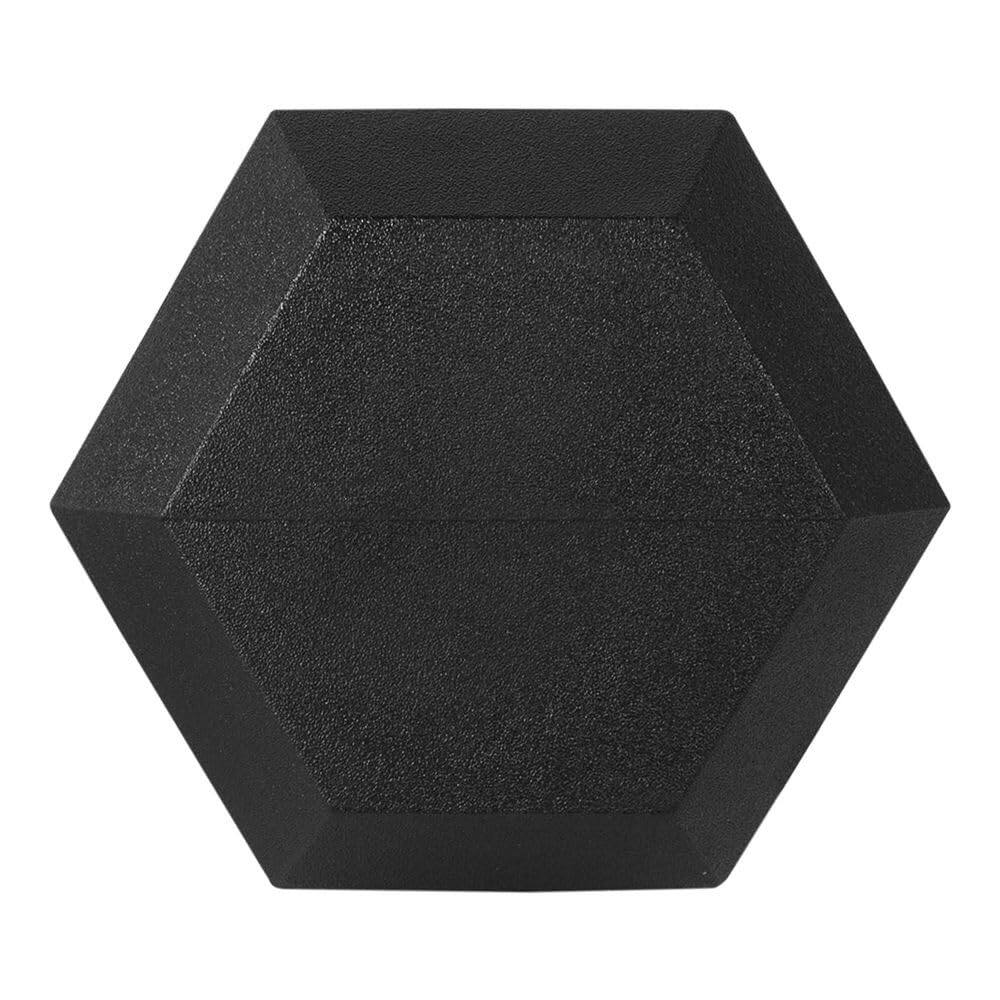 Left. Amber Sporting Goods - Rubber Encased Hex Dumbbell Weight, 20lb - Black.