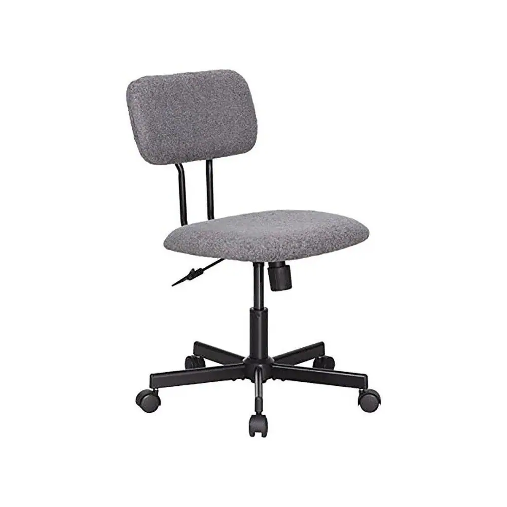 Alt View 1. JJS - Ergonomic Adjustable Swivel Small Armless Home Office Desk Chair - Grey.