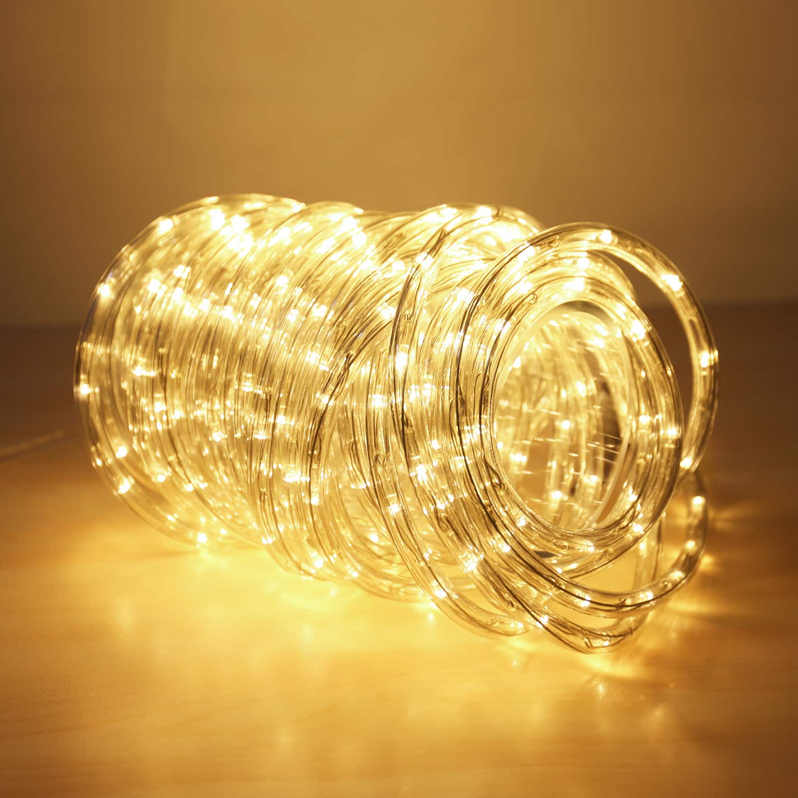 Front. Lepro - 32.8ft LED Rope String Lights, 2700K Warm White, Waterproof Non-dimmable Non-cuttable, for Patio Christmas Roof Decor - Clear.