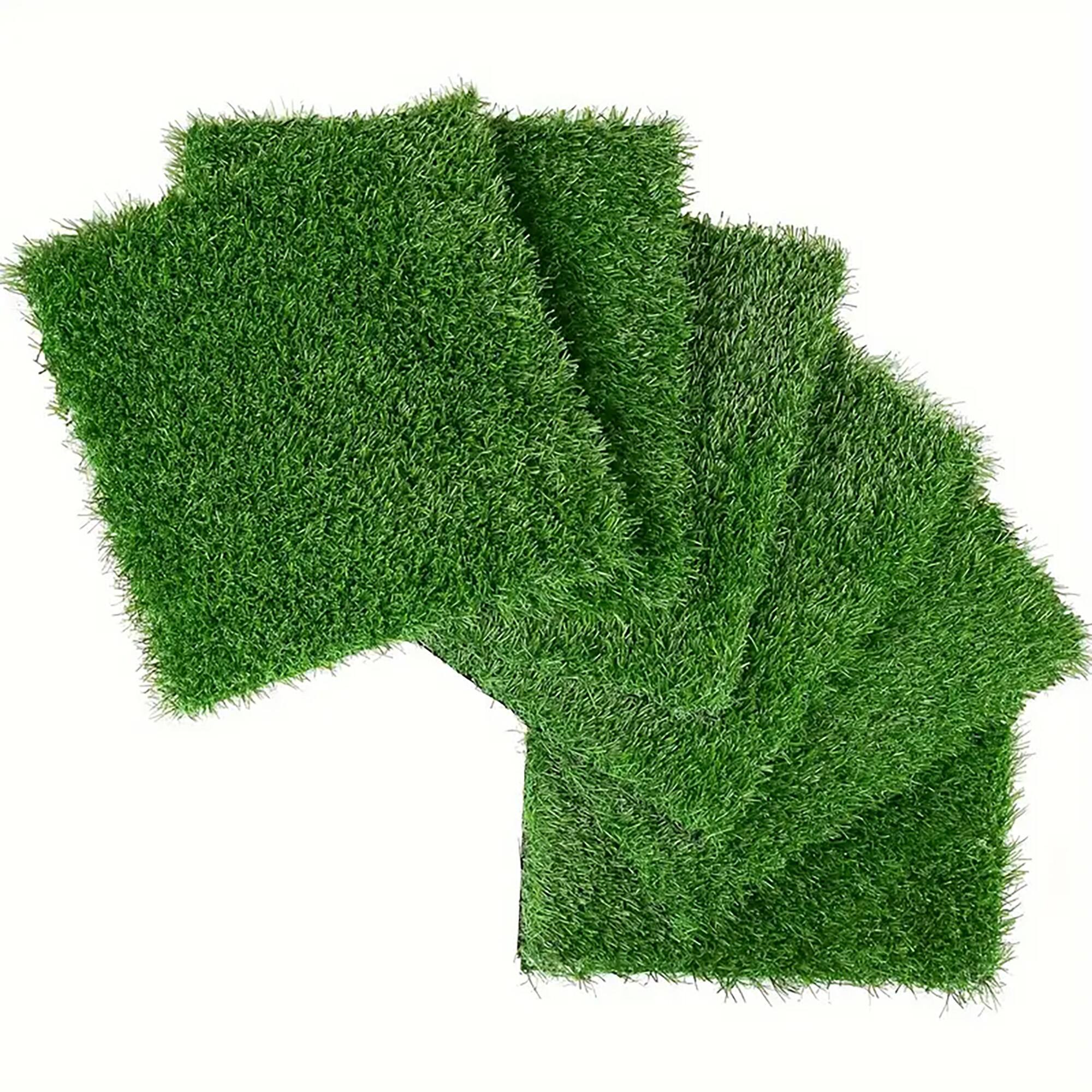 APRILSOUL - 36pcs 12x12in Interlocking Artificial Grass Tiles Patio Balcony Backyard Turf - Green