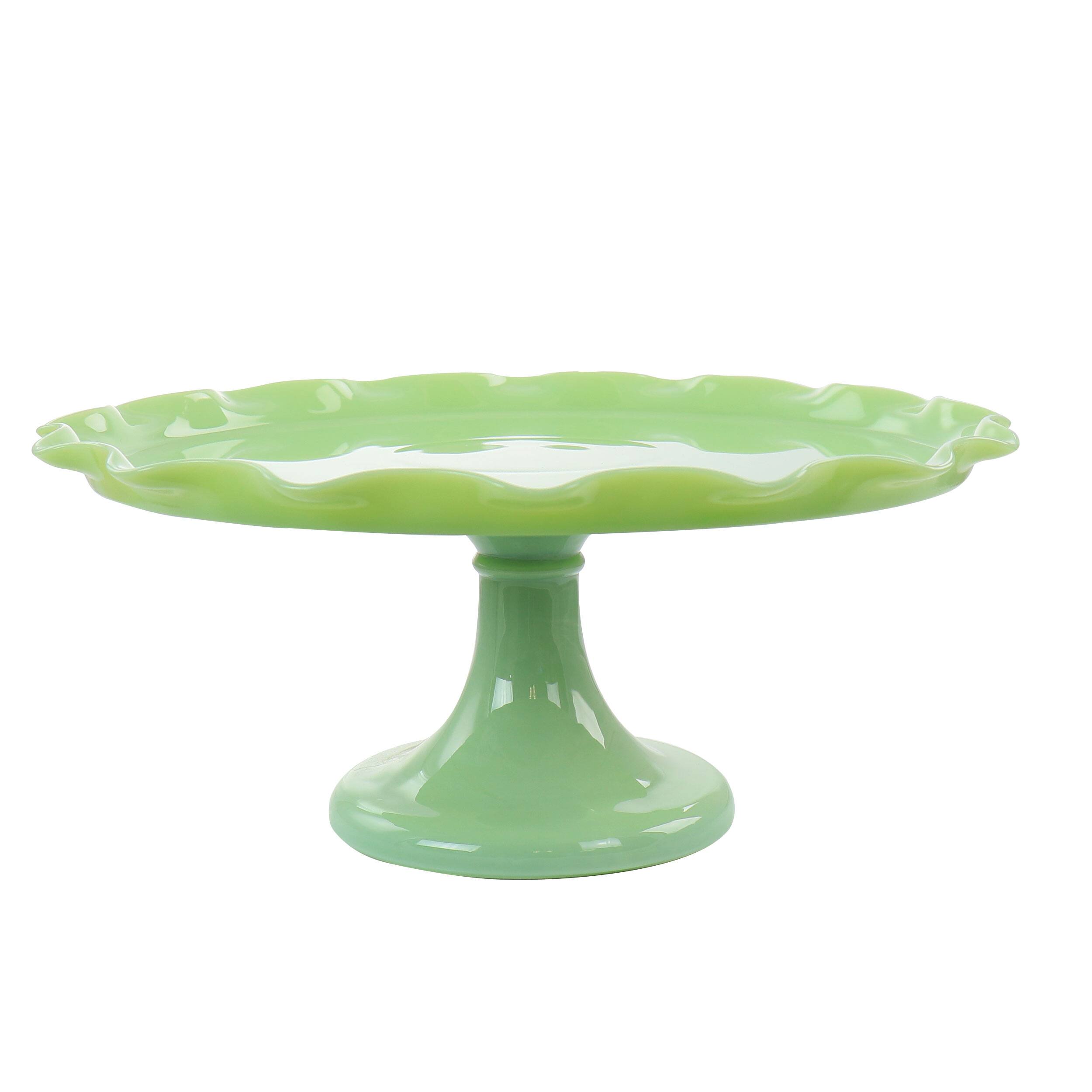 Back. Martha Stewart - Martha Stewart Jadeite Glass Cake Stand - Brown.