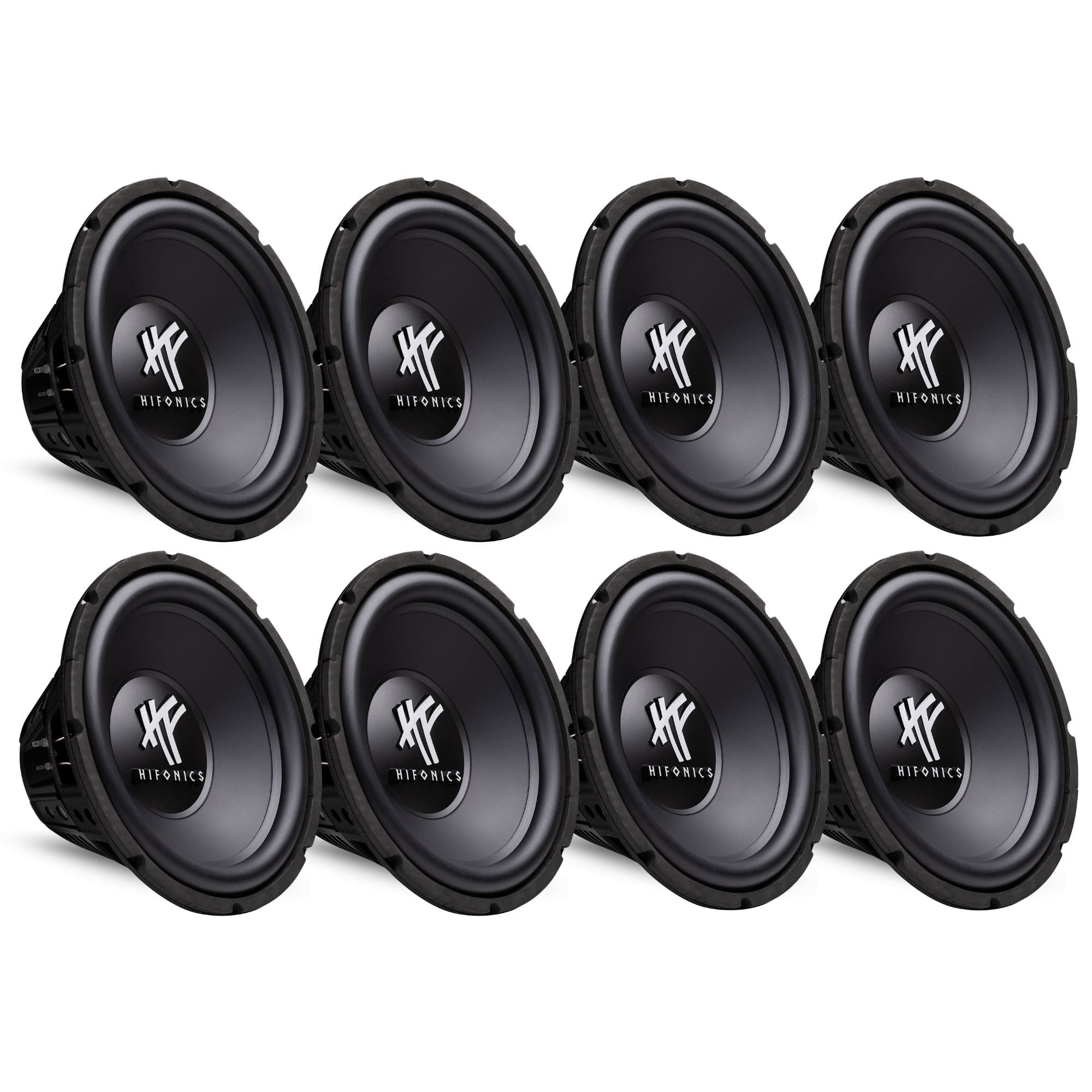 Hifonics - 12" 800 Watt 4 Ohm DVC Car Audio Subwoofer Power Bass Sub (8 Pack) - Black