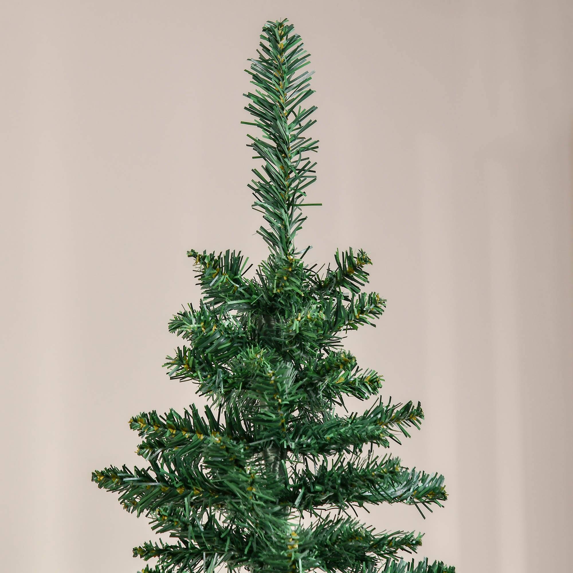 Alt View 8. Homcom - Artificial Pencil Christmas Tree, Slim Xmas Tree with 499 Realistic Branch Tips and Plastic Stand - Green.